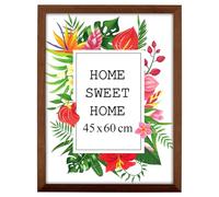 MG Design Cadre photo en bois 45 x 60 cm marron avec verre acrylique - idéal pour suspendre ou poser, parfait pour mettre en valeur vos photos, affiches ou puzzles dans votre intérieur avec élégance