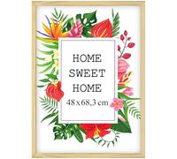 MG Design Cadre photo en bois 48 x 68 cm Naturel - plexiglas transparent, à suspendre vertical et horizontal - pour photos, posters et puzzles