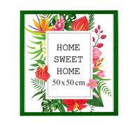 MG Design Cadre photo en bois 50 x 50 cm vert avec verre acrylique - idéal pour suspendre ou poser, parfait pour mettre en valeur vos photos, affiches ou puzzles dans votre intérieur avec élégance