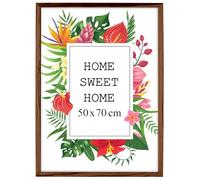 MG Design Cadre photo en bois 50 x 70 cm marron avec verre acrylique - idéal pour suspendre ou poser, parfait pour mettre en valeur vos photos, affiches ou puzzles dans votre intérieur avec élégance