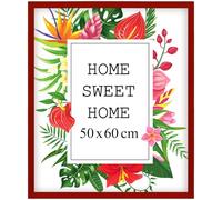Mg Design Cadre photo en bois 50x60 cm rouge avec verre acrylique - idéal pour suspendre ou poser, parfait pour mettre en valeur vos photos, affiches ou puzzles dans votre intérieur avec élégance