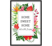 MG Design Cadre photo en bois 61 x 91,5 cm Noir - plexiglas transparent, à suspendre vertical et horizontal - pour photos, posters et puzzles