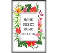 MG Design Cadre photo en bois 80 x 120 cm Noir - plexiglas transparent, à suspendre vertical et horizontal - pour photos, posters et puzzles