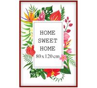 MG Design Cadre photo en bois 80 x 120 cm Rouge - plexiglas transparent, à suspendre vertical et horizontal - pour photos, posters et puzzles