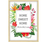 MG Design Cadre photo en bois A1 59,4 x 84,1 cm Naturel - plexiglas transparent, à suspendre vertical et horizontal - pour photos, posters et puzzles