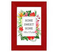 MG Design Cadre photo en bois 10 x 15 cm rouge avec verre acrylique - idéal pour suspendre ou poser, parfait pour mettre en valeur vos photos, affiches ou puzzles dans votre intérieur avec élégance