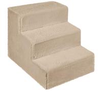 Mg Design Escalier pour Chien 3 marches Crème - Structure en Bois Stable, marches Douces - léger et Mobile, pour canapé et lit