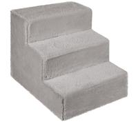 Mg Design Escalier pour Chien 3 marches Gris - Structure en Bois Stable, marches Douces - léger et Mobile, pour canapé et lit