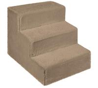 Mg Design Escalier pour Chien 3 marches Marron Clair - Structure en Bois Stable, marches Douces - léger et Mobile, pour canapé et lit