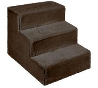 Mg Design Escalier pour Chien 3 marches Marron foncé - Structure en Bois Stable, marches Douces - léger et Mobile, pour canapé et lit