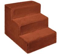 Mg Design Escalier pour Chien 3 marches Orange - Structure en Bois Stable, marches Douces - léger et Mobile, pour canapé et lit