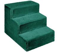 Mg Design Escalier pour Chien 3 marches Vert - Structure en Bois Stable, marches Douces - léger et Mobile, pour canapé et lit