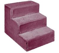 Mg Design Escalier pour Chien 3 marches Violet - Structure en Bois Stable, marches Douces - léger et Mobile, pour canapé et lit