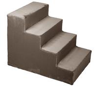 Mg Design Escalier pour Chien 4 marches Marron Clair - Structure en Bois Stable, marches Douces - léger et Mobile, pour canapé et lit