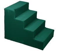 Mg Design Escalier pour Chien 4 marches Vert - Structure en Bois Stable, marches Douces - léger et Mobile, pour canapé et lit