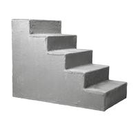 Mg Design Escalier pour Chien 5 marches Argent - Structure en Bois Stable, marches Douces - léger et Mobile, pour canapé et lit