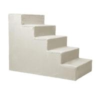 Mg Design Escalier pour Chien 5 marches Blanc - Structure en Bois Stable, marches Douces - léger et Mobile, pour canapé et lit