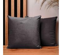MG Design Lot de 2 Housses de Coussin 30 x 30 cm Gris foncé - Velours Doux à léger reflet, décoratives pour canapé et Salon