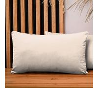 MG Design Lot de 2 Housses de Coussin 30 x 50 cm Beige Clair - Velours Doux à léger reflet, décoratives pour canapé et Salon