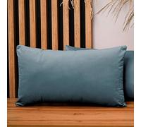 MG Design Lot de 2 Housses de Coussin 30 x 50 cm Bleu - Velours Doux à léger reflet, décoratives pour canapé et Salon