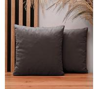 MG Design Lot de 2 Housses de Coussin 35 x 35 cm Gris - Velours Doux à léger reflet, décoratives pour canapé et Salon