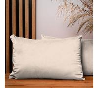 MG Design Lot de 2 Housses de Coussin 40 x 60 cm Beige Clair - Velours Doux à léger reflet, décoratives pour canapé et Salon