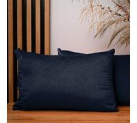 MG Design Lot de 2 Housses de Coussin 40 x 60 cm Bleu Marine - Velours Doux à léger reflet, décoratives pour canapé et Salon