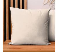 MG Design Lot de 2 Housses de Coussin 45 x 45 cm Beige Clair - Velours Doux à léger reflet, décoratives pour canapé et Salon