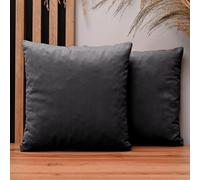 MG Design Lot de 2 Housses de Coussin 50 x 50 cm Gris - Velours Doux à léger reflet, décoratives pour canapé et Salon