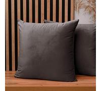 MG Design Lot de 2 Housses de Coussin 55 x 55 cm Gris - Velours Doux à léger reflet, décoratives pour canapé et Salon