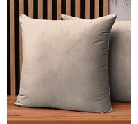 MG Design Lot de 2 Housses de Coussin 60 x 60 cm Beige - Velours Doux à léger reflet, décoratives pour canapé et Salon