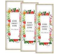 MG Design Lot de 3 Cadres Photo 50 x 140 cm en Bois Massif - Naturel, avec Verre Acrylique - à Suspendre ou à Poser, Orientation Verticale ou Horizontale - pour Photos, Affiches, Puzzles