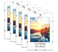 MG Design Lot de 3 cadres sans bordure en 35 x 50 cm - Cadres photo en plexiglas incassable avec dos HDF, fixation murale portrait/paysage
