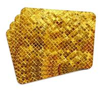 Mg Design Lot de 4 Sets de Table en liège - Golden Pattern - 30 × 40 cm - résistants à la Chaleur, faciles à Nettoyer