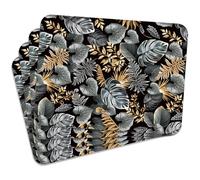 Mg Design Lot de 4 Sets de Table en liège - Jungle Black - 30 × 40 cm - résistants à la Chaleur, faciles à Nettoyer