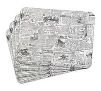 Mg Design Lot de 4 Sets de Table en liège - Old Paper - 30 × 40 cm - résistants à la Chaleur, faciles à Nettoyer