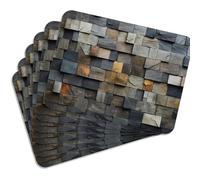Mg Design Lot de 6 Sets de Table en liège - Stone Mosaic - 30 × 40 cm - résistants à la Chaleur, faciles à Nettoyer