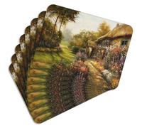 Mg Design Lot de 8 Sets de Table en liège - House in The Garden - 30 × 40 cm - résistants à la Chaleur, faciles à Nettoyer