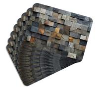 Mg Design Lot de 8 Sets de Table en liège - Stone Mosaic - 30 × 40 cm - résistants à la Chaleur, faciles à Nettoyer