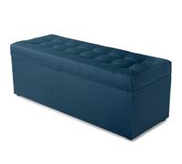 MG Design Pouf Coffre 45 × 120 cm Bleu foncé - Rangement 140 L, Charge 300 kg, Surface Douce, Entretien Facile - pour Salon, Chambre, entrée
