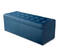 MG Design Pouf Coffre 45 × 120 cm Bleu - Rangement 140 L, Charge 300 kg, Surface Douce, Entretien Facile - pour Salon, Chambre, entrée