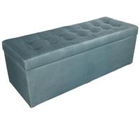 MG Design Pouf Coffre 45 × 120 cm Bleu - Rangement 140 L, Charge 300 kg, Surface Durable et Form-Stable, Entretien Facile - pour Salon, Chambre, entrée