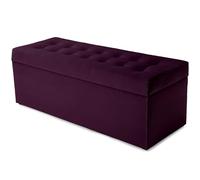 MG Design Pouf Coffre 45 × 120 cm Dunkelviolett - Rangement 140 L, Charge 300 kg, Surface Douce avec léger reflet, Entretien Facile - pour Salon, Chambre, entrée