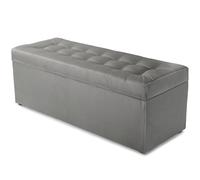MG Design Pouf Coffre 45 × 120 cm Gris - Rangement 140 L, Charge 300 kg, Surface Douce, Entretien Facile - pour Salon, Chambre, entrée