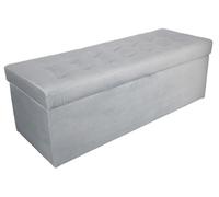 MG Design Pouf Coffre 45 × 120 cm Gris - Rangement 140 L, Charge 300 kg, Surface Durable et Form-Stable, Entretien Facile - pour Salon, Chambre, entrée