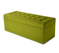 MG Design Pouf Coffre 45 × 120 cm Grün - Rangement 140 L, Charge 300 kg, Surface Douce avec léger reflet, Entretien Facile - pour Salon, Chambre, entrée