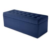 MG Design Pouf Coffre 45 × 120 cm Marineblau - Rangement 140 L, Charge 300 kg, Surface Douce avec léger reflet, Entretien Facile - pour Salon, Chambre, entrée
