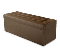 MG Design Pouf Coffre 45 × 120 cm Marron - Rangement 140 L, Charge 300 kg, Surface Douce, Entretien Facile - pour Salon, Chambre, entrée
