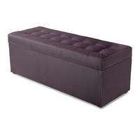 MG Design Pouf Coffre 45 × 120 cm Violet - Rangement 140 L, Charge 300 kg, Surface Douce, Entretien Facile - pour Salon, Chambre, entrée