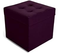 MG Design Pouf Coffre 45 × 45 cm Dunkelviolett - Rangement 50 L, Charge 300 kg, Surface Douce avec léger reflet, Entretien Facile - pour Salon, Chambre, entrée